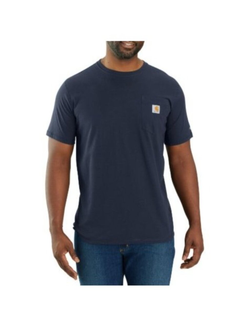 Carhartt Force Relaxed Fit Tshirt Mens Large‎ Blue Pocket Workshirt